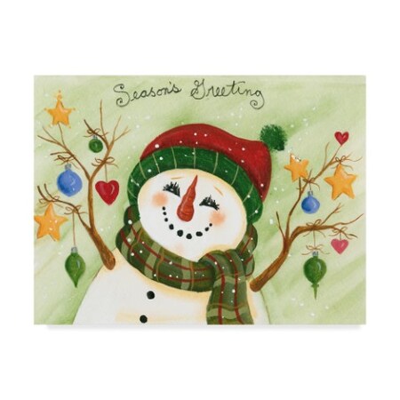 Beverly Johnston 'Seasons Greetings Ornament' Canvas Art,18x24